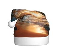 MGGAklp Hawaiian Beach With Palm Trees Print Santa Hat Christmas Hat For Adult Christmas New Year Festive Party Supplies