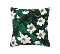 MGGAklp Hunter Green Floral Petals Pattern Print Decorative Square Throw Pillows For Home Living Room Bedroom Bed Outdoor