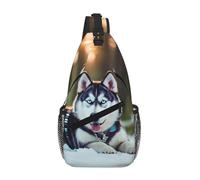 MGGAklp Husky Dog Print Cross Chest Bag Diagonally Men Women Lightweight Waterproof Chest Shoulder Bag