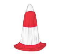MGGAklp Indonesian Flag Print Hooded Cape For Teenagers For Halloween, Cosplay And Themed Parties