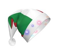 MGGAklp Italian Flag Print Led Christmas Hat,Adult Festive Hat,Party Headgear For Xmas Celebration