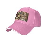 MGGAklp Italian Street Print Adjustable Classic Casquette Hat with Fashion for Unisex Trucker Pink