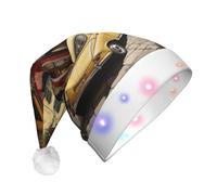 MGGAklp Italian Street Print Led Christmas Hat,Adult Festive Hat,Party Headgear For Xmas Celebration