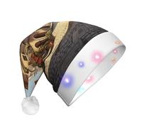 MGGAklp Italian Street Print Led Christmas Hat,Adult Festive Hat,Party Headgear For Xmas Celebration