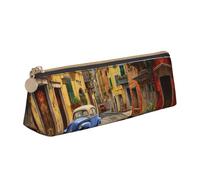MGGAklp Italian Street Print Pencil Case with Zipper Office Stationery Organizer and Travel for Women Men