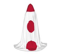 MGGAklp Japanese Flag Print Hooded Cape For Teenagers For Halloween, Cosplay And Themed Parties