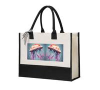 MGGAklp Jellyfish Print Women Canvas Gift Bag Reusable Tote For Wedding, Birthday, Holiday