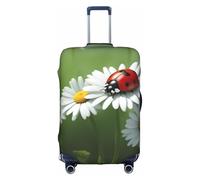 MGGAklp Ladybug On Daisy Flower Print Washable Stretch Suitcase Protector Anti Scratch Travel Suitcase Cover for Adult