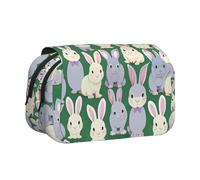 MGGAklp Many Bunny Cute Print Double Clamshell Pen Case with Double Zipper Portable for School Office Supplies