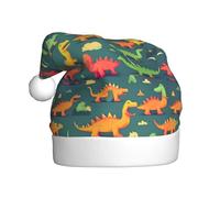 MGGAklp Many Small Dinosaur Print Santa Hat Christmas Hat For Adult Christmas New Year Festive Party Supplies
