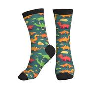 MGGAklp Many Small Dinosaur Print Women Men Comfortable Breathable Mid Tube Sports Socks For Sports And Daily Wear