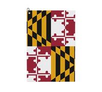 MGGAklp Maryland State Flag Print Golf Towel With Clip Absorbent Water Quick Dry Microfiber Golf Accessory