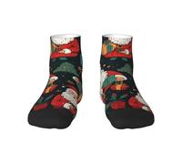 MGGAklp Merry Christmas Print Unisex Socks Lightweight Novelty Low Socks For Christmas Breathable Funky Gift