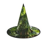 MGGAklp Monstera Deliciosa Banana Palm Print Party Hat Halloween Carnival Witches Hats For Themed Parties Holiday Decor