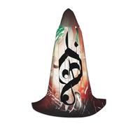 MGGAklp Music Notes Print Hooded Cape For Teenagers For Halloween, Cosplay And Themed Parties