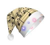 MGGAklp Musical Notes Print Led Christmas Hat,Adult Festive Hat,Party Headgear For Xmas Celebration