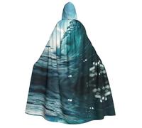 MGGAklp Ocean Green Wave Surf Print Adults Hooded Cloak With Halloween Cape Robe Costume Party Supplies