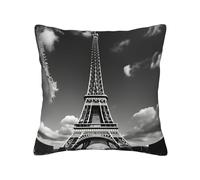 MGGAklp Paris Eiffel Tower And Cloud Print Decorative Square Throw Pillows For Home Living Room Bedroom Bed Outdoor