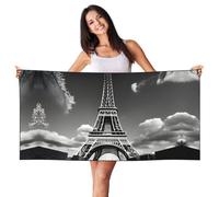 MGGAklp Paris Eiffel Tower And Cloud Print Quick Dry Sand Free Lightweight Beach Towel For Adults Women Travel Swimming