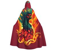 MGGAklp Phoenix Print Adults Hooded Cloak With Halloween Cape Robe Costume Party Supplies