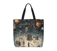 MGGAklp Physics Print Print Tote Bag With Zipper Stylish Reusable Shoulder Totes For Shopping Work, Vacation