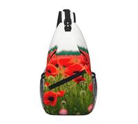 MGGAklp Poppy Flowers Vivid Petals Print Cross Chest Bag Diagonally Men Women Lightweight Waterproof Chest Shoulder Bag