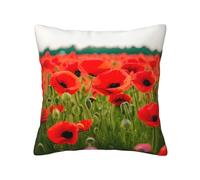 MGGAklp Poppy Flowers Vivid Petals Print Decorative Square Throw Pillows For Home Living Room Bedroom Bed Outdoor