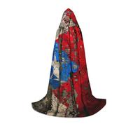 MGGAklp Puerto Rico Wallpaper Flag Print Hooded Cape For Teenagers For Halloween, Cosplay And Themed Parties