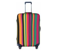 MGGAklp Rainbow Colored Striped Print Washable Stretch Suitcase Protector Anti Scratch Travel Suitcase Cover for Adult