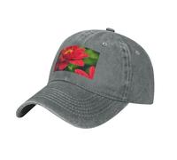 MGGAklp Red Beautiful Flower Print Perfect for Sports and Outdoor Activities Adjustable Cap, Adult Unisex