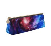 MGGAklp Red Blue Galaxy Print Pencil Case with Zipper Office Stationery Organizer and Travel for Women Men