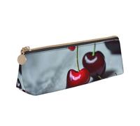MGGAklp Red Cherries Pattern Print Pencil Case with Zipper Office Stationery Organizer and Travel for Women Men