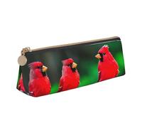 MGGAklp Red Cute Birds Print Pencil Case with Zipper Office Stationery Organizer and Travel for Women Men