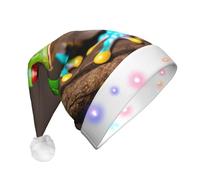 MGGAklp Red Eyes Tree Frogs Print Led Christmas Hat,Adult Festive Hat,Party Headgear For Xmas Celebration