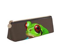 MGGAklp Red Eyes Tree Frogs Print Pencil Case with Zipper Office Stationery Organizer and Travel for Women Men