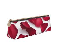 MGGAklp Red Rose Petals Print Pencil Case with Zipper Office Stationery Organizer and Travel for Women Men