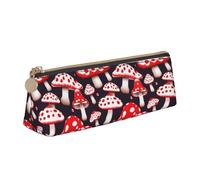 MGGAklp Red White and Mushroom Print Pencil Case with Zipper Office Stationery Organizer and Travel for Women Men