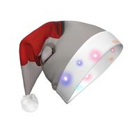 MGGAklp Romantic Red Heart Print Led Christmas Hat,Adult Festive Hat,Party Headgear For Xmas Celebration