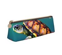 MGGAklp Sea Turtle with Fishes Print Pencil Case with Zipper Office Stationery Organizer and Travel for Women Men