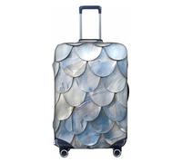 MGGAklp Silver Fish Scale Print Washable Stretch Suitcase Protector Anti Scratch Travel Suitcase Cover for Adult
