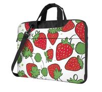 MGGAklp Strawberry Pattern Print Laptop Shoulder Bag Zipper Waterproof With Adjustable Shoulder Strap