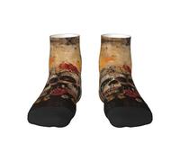 MGGAklp Sugar Skulls Butterfly Print Unisex Socks Lightweight Novelty Low Socks For Christmas Breathable Funky Gift