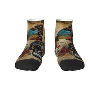 MGGAklp Sugar Skulls Butterfly Print Unisex Socks Lightweight Novelty Low Socks For Christmas Breathable Funky Gift