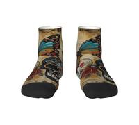MGGAklp Sugar Skulls Butterfly Print Unisex Socks Lightweight Novelty Low Socks For Christmas Breathable Funky Gift