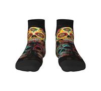 MGGAklp Sugar Skulls Print Unisex Socks Lightweight Novelty Low Socks For Christmas Breathable Funky Gift