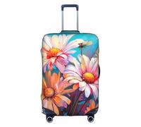 MGGAklp Summer Floral Daisies Flower Print Washable Stretch Suitcase Protector Anti Scratch Travel Suitcase Cover for Adult
