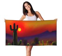 MGGAklp Sunset Cactus In Desert Print Quick Dry Sand Free Lightweight Beach Towel For Adults Women Travel Swimming