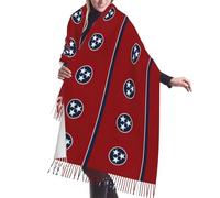 MGGAklp Tennessee State Flag Print Cashmerette Fringed Scarf, Cozy Stylish Shawl For Festivals Daily Wear Gift