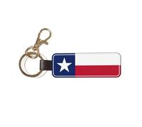 MGGAklp Texas State Flag Print Chic Leather Key Chain Recognizable Keys Accessory Rings Clasp Funny Gift