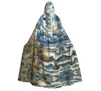 MGGAklp The Seaside Lighthouse Print Adults Hooded Cloak With Halloween Cape Robe Costume Party Supplies